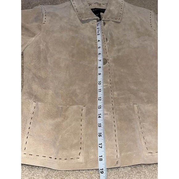 NWT Bernardo P/S Genuine Suede Leather Jacket Womens tan Lined Button Up Western - Picture 8 of 16